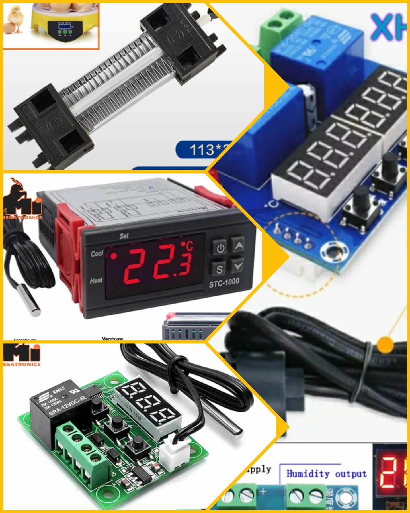 Controllers, cooler, PTC heater, Humidity